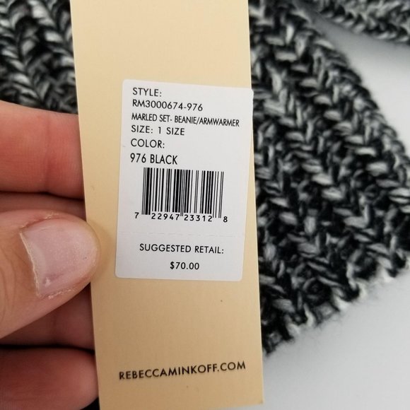 NWT REBECCA MINKOFF《366》beanie and arm warmer - Picture 2 of 7
